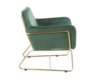 English Elm Keira Velvet Accent Chair with Gold Metal Legs for Glam Living Spaces Green B06178051