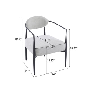 English Elm Christopher Knight Home® - Mid-Century Upholstered Accent Armchair with Pocket Spring Seat, Tapered Iron Legs, Stylish Comfort Beige,Black 26.38 L x 25.2 W x 12.6 H N776P224504L