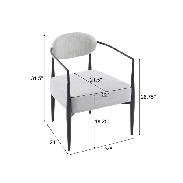 English Elm Christopher Knight Home® - Mid-Century Upholstered Accent Armchair with Pocket Spring Seat, Tapered Iron Legs, Stylish Comfort Beige,Black 26.38 L x 25.2 W x 12.6 H N776P224504L