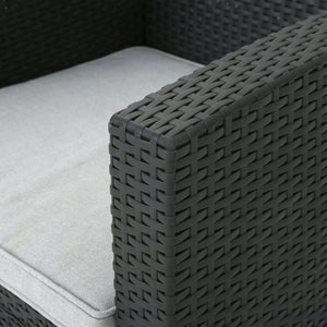 English Elm Christopher Knight Home® - 5 Seater Outdoor Wicker Chat Set with Waterproof Removable Cushions, Durable Polypropylene, Charcoal 61311.00