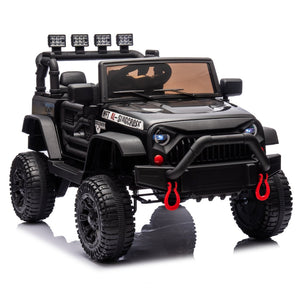 English Elm 24v Kids Electric Ride on Car with Parental Remote Dual Motors and Four Wheel Suspension Black W1578P208321