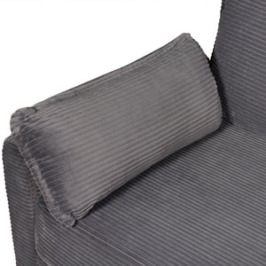 English Elm 2-in-1 Corduroy Loveseat Sleeper with Storage Converts for Living Room or Studio Grey W2715P409861