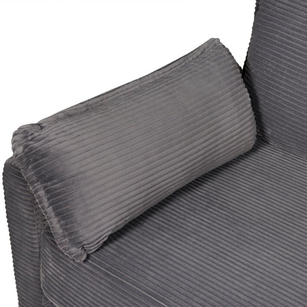 English Elm 2-in-1 Corduroy Loveseat Sleeper with Storage Converts for Living Room or Studio Grey W2715P409861