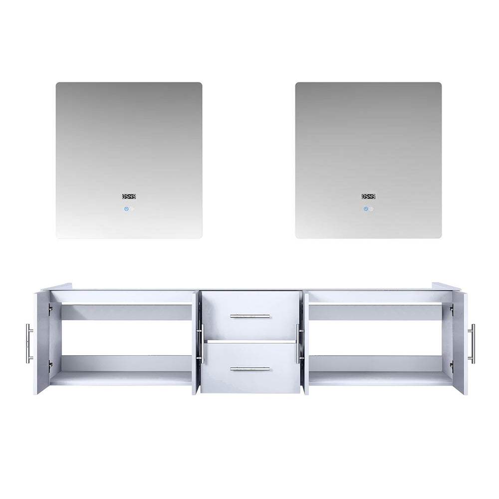 English Elm Glossy White Double Bath Vanity With 30" Led Mirrors - Modern Design & Ample Storage Solution! B2731S00555