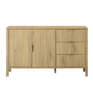 English Elm U-Style Modern Wave-Pattern Sideboard With 3 Drawers, Stylish Buffet Cabinet For Organized Living Spaces N711P345172O-GIGA