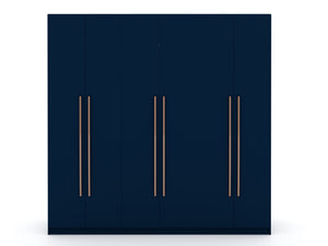 English Elm Gramercy 82" Wardrobe Organizer with Soft-Close Doors, Aluminum Rods, Shelves & Center Drawers Dark Blue B365S00002