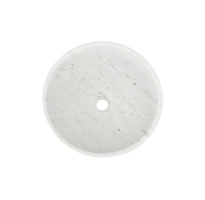 English Elm White Natural Marble Vessel Sink - Semi-Polished Elegance For Modern Bathrooms, 15.7" Diameter W1696P333277-GIGA