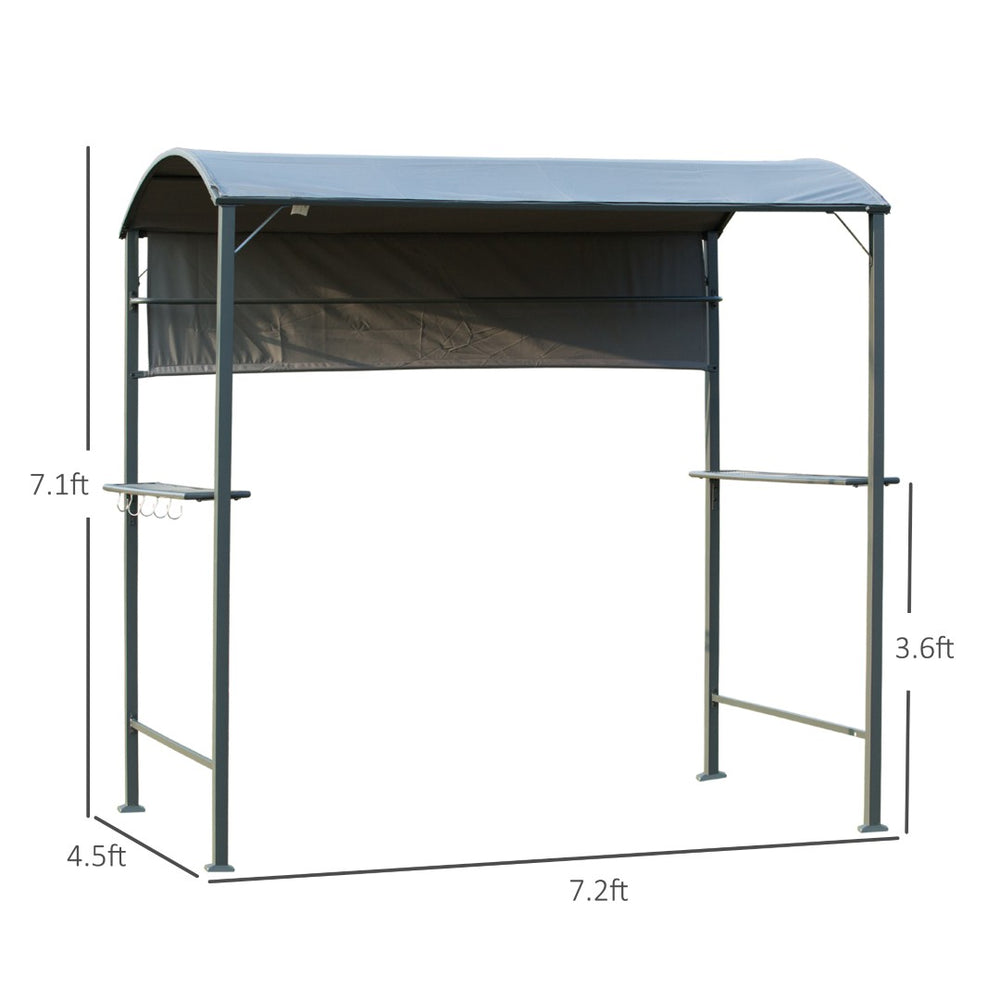 English Elm Grill Gazebo Arch Canopy with Steel Frame Retractable Awning for Outdoor Cooking T3971P386637