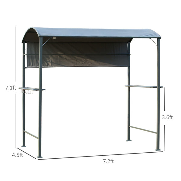 English Elm Grill Gazebo Arch Canopy with Steel Frame Retractable Awning for Outdoor Cooking T3971P386637