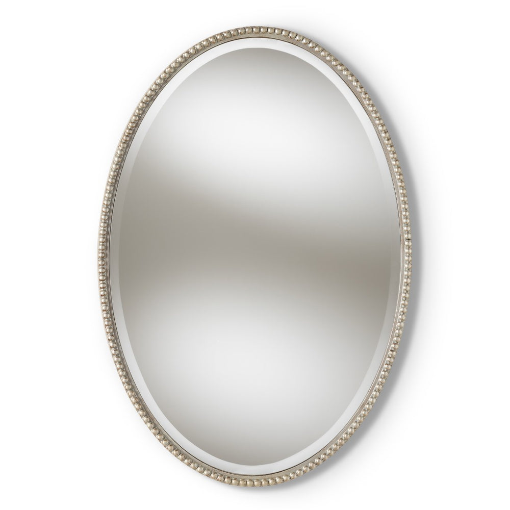Baxton Studio Baxton Studio Graca Elegant Antique Silver Oval Accent Mirror - Modern Beveled Wall Décor Piece RXW-6156