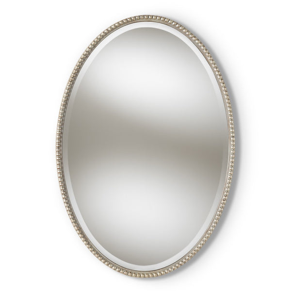 Baxton Studio Baxton Studio Graca Elegant Antique Silver Oval Accent Mirror - Modern Beveled Wall Décor Piece RXW-6156
