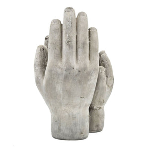 English Elm Set Of 2 Accepting Hands Cement Sculptures – Versatile Decorative Holders For Candles & Plants W2078P323696-GIGA