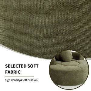 English Elm Round Cloud Sofa Bed Waffle Fabric Memory Foam Convertible Couch for Small Space Living Green W3224P492032