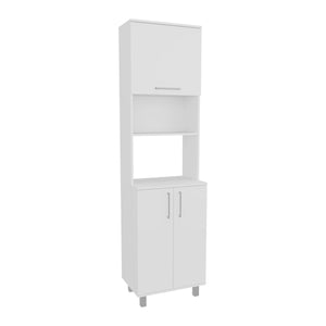 English Elm Kitchen White Pantry Cabinet with 3 Concealed Doors, 5 Adjustable Shelves & 4 Sturdy Legs, FSC Certified B097S00189