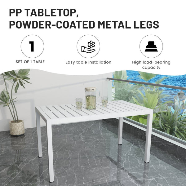 English Elm Summer 5 Piece Outdoor Dining Set Waterproof Pp Stackable Chairs Rust Proof Metal Legs W3450S00114