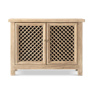 English Elm Arden Reclaimed Pine Lattice Door Accent Cabinet Rustic Storage for Any Room B2719P474439