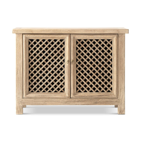 English Elm Arden Reclaimed Pine Lattice Door Accent Cabinet Rustic Storage for Any Room B2719P474439