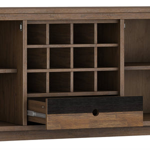 English Elm Clarkson Solid Acacia Sideboard with Wine Rack Mid-century Dining Storage Cabinet B136P439020