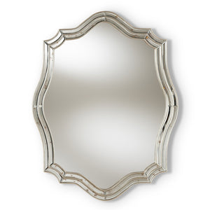Baxton Studio Baxton Studio Isidora Art Deco Accent Wall Mirror - Antique Silver Frame for Timeless Elegance RXW-7346