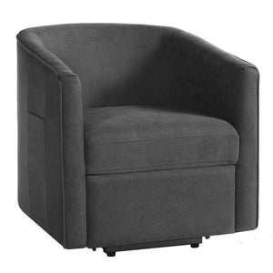English Elm Power Lift Recliner Barrel Back Chenille Chair for Seniors with Footrest Pocket Dark Grey N719P355911R