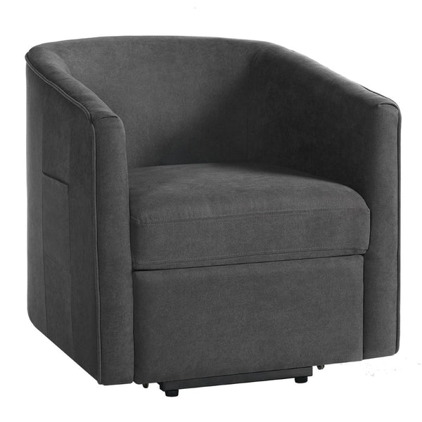 English Elm Power Lift Recliner Barrel Back Chenille Chair for Seniors with Footrest Pocket Dark Grey N719P355911R