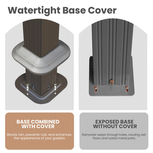 English Elm 14' X 22' Hardtop Gazebo with Drainage System, Dual-Layer Galvanized Roof, Curtains & Mesh Protection Brown W1859S00152