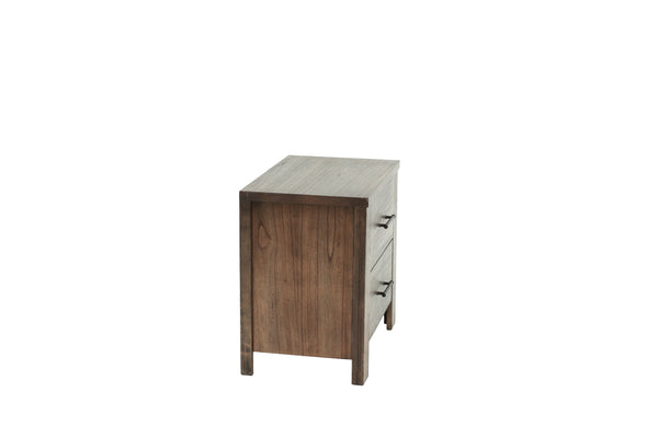 English Elm Oak Modern 1pc Nightstand with Two Soft-Close Drawers, Oak Veneer Bedside Storage Table 26x17x25" B011P244397