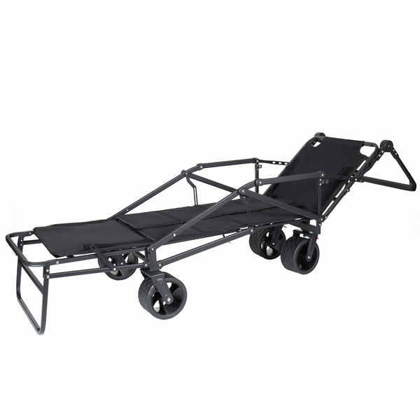English Elm 2-in-1 Folding Wagon Chair with All-terrain Wheels Oxford Fabric 650lb Outdoor W2932P425338
