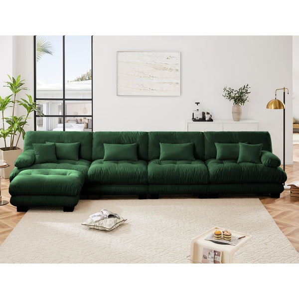 English Elm Free Modular Sectional Sofa - L-Shaped Chenille Couch For Living Room, 4-Seater Comfort & Style! W714S01181