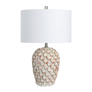 Crestview Collection Ceramic Coastal Table Lamp In High-gloss Ocean Blue With White Linen Shade For Vibrant Decor   Cvap3236b