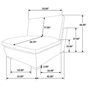 English Elm Ridgemont Ivory 6-Piece Modular Sectional Sofa - Stylish Comfort For Modern Living Spaces & Entertaining B062S01052-GIGA