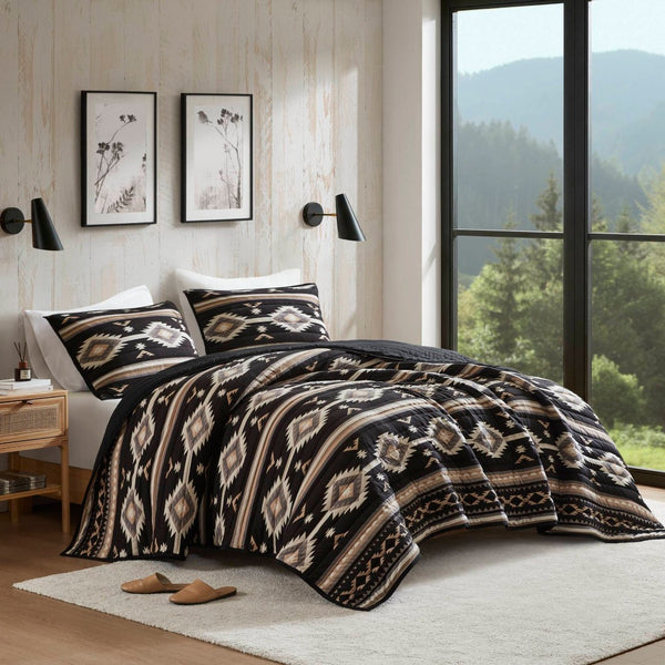 English Elm 3-piece King Patchwork Quilt Set Knit Face Microfiber Back Lightweight Year Round Warmth B035P482966