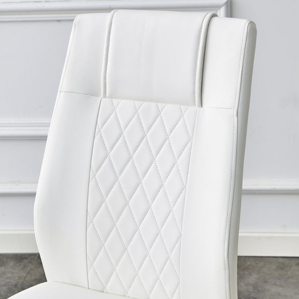 English Elm Table And 8 Chairs Set - Elegant Glass Top With Imitation Marble & Gold Stainless Steel Legs W1151S04327-GIGA