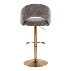 English Elm Adjustable Swivel Barstools Set of 2 Fabric Seat Black Metal Base Kitchen Counter B202S02000
