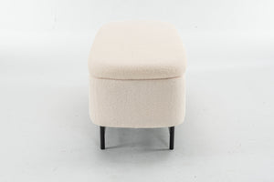 English Elm Bench Indoor Upholstered Storage Bench For Living Room, Bedroom & Entryway - Elegant Beige Design T3903P372077