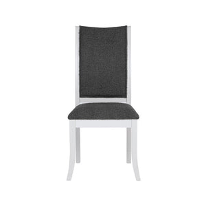 English Elm Set of 2 Tall Back Upholstered Dining Chairs Modern Armless Rubberwood Frame B016P445304