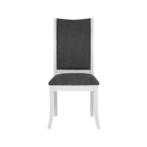 English Elm Set of 2 Tall Back Upholstered Dining Chairs Modern Armless Rubberwood Frame B016P445304