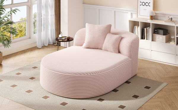 English Elm Swivel Barrel Accent Chair Chenille Tufted Round Club Seat for Living Room Lounge Pink N719S002370P