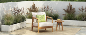 English Elm Christopher Knight Home® - 28" Outdoor Lounge Chair With Woven Backrest, Weather-Resistant Cushions & Solid Wood Frame For Patios N767P255015T