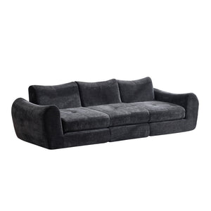 English Elm Modular Cloud Sectional Sofa Bed with Flannelette Upholstery for Flexible Living Black W1829S00074