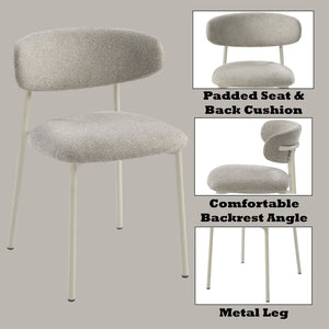 English Elm Ingram Upholstered Gray Side Chair Set of 2 — Padded Comfort, Metal Frame, Sleek Modern Dining Accent B2726P246620