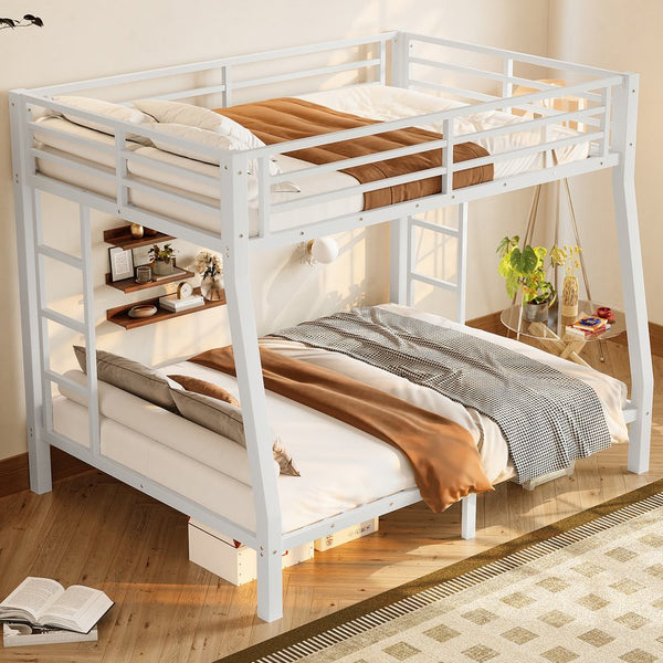 English Elm Metal Full Xl Over Queen Bunk Bed – Space-Saving, Durable Steel Frame, No Box Spring Needed, Easy Setup W1580S00288