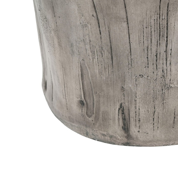English Elm Mgo Tree Stump Side Table Lightweight Concrete Gray Wood Grain Finish Outdoor Indoor N776P372339G