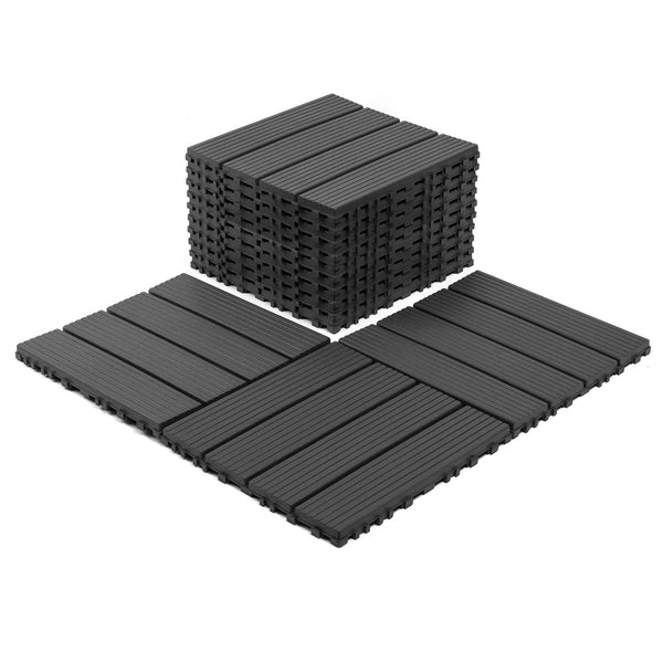 English Elm Plastic Interlocking Patio Tiles Waterproof Pp Grid Deck for Pool and Balcony 44 Pack W3022P251838