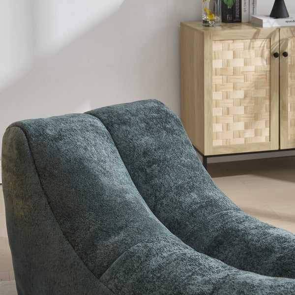 English Elm Creative Bean Bag Sofa Chair with Plush Superfiber Cover and Soft Foam Filling for Luxe Comfort Light Blue W1996P266411