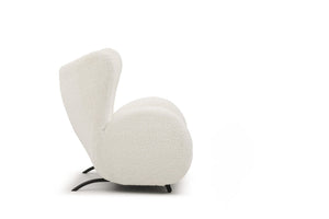 English Elm 2p, Wingback Teddy Fabric Accent Chair with Ottoman Set for Bedroom Lounge W2664S00082
