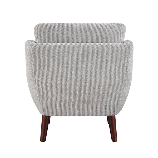 English Elm 1pc Mid-Century Accent Chair Gray Chenille Upholstery Foam & Pocket Coils Removable Covers Durable B011P315595