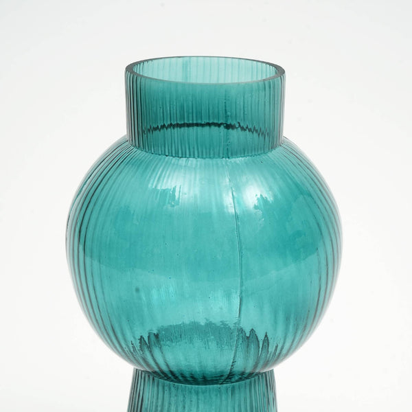 English Elm Modern Funnel Flare Vase – 6X11 Inch Teal Green Glass Décor For Home, Office, And Event Centerpieces B346P336849