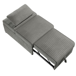 English Elm Contemporary Cozy Convertible Sleeper Sofa Chair with Tufted Corduroy Seat, Pull-Out Bed & Pillow Included Smoke 32 L x 16.5 W x 44 H B011P281838