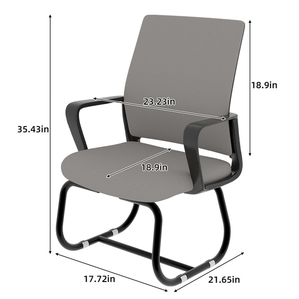 English Elm Minimalist breathable mesh office chair with curved support, cushioned seat, stable iron frame for long workdays Black+ Gray W1935P338544